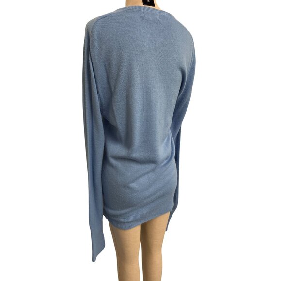 Vintage Izod Lacoste Blue V Neck Sweater Classic Knit Pullover - Picture 8 of 9